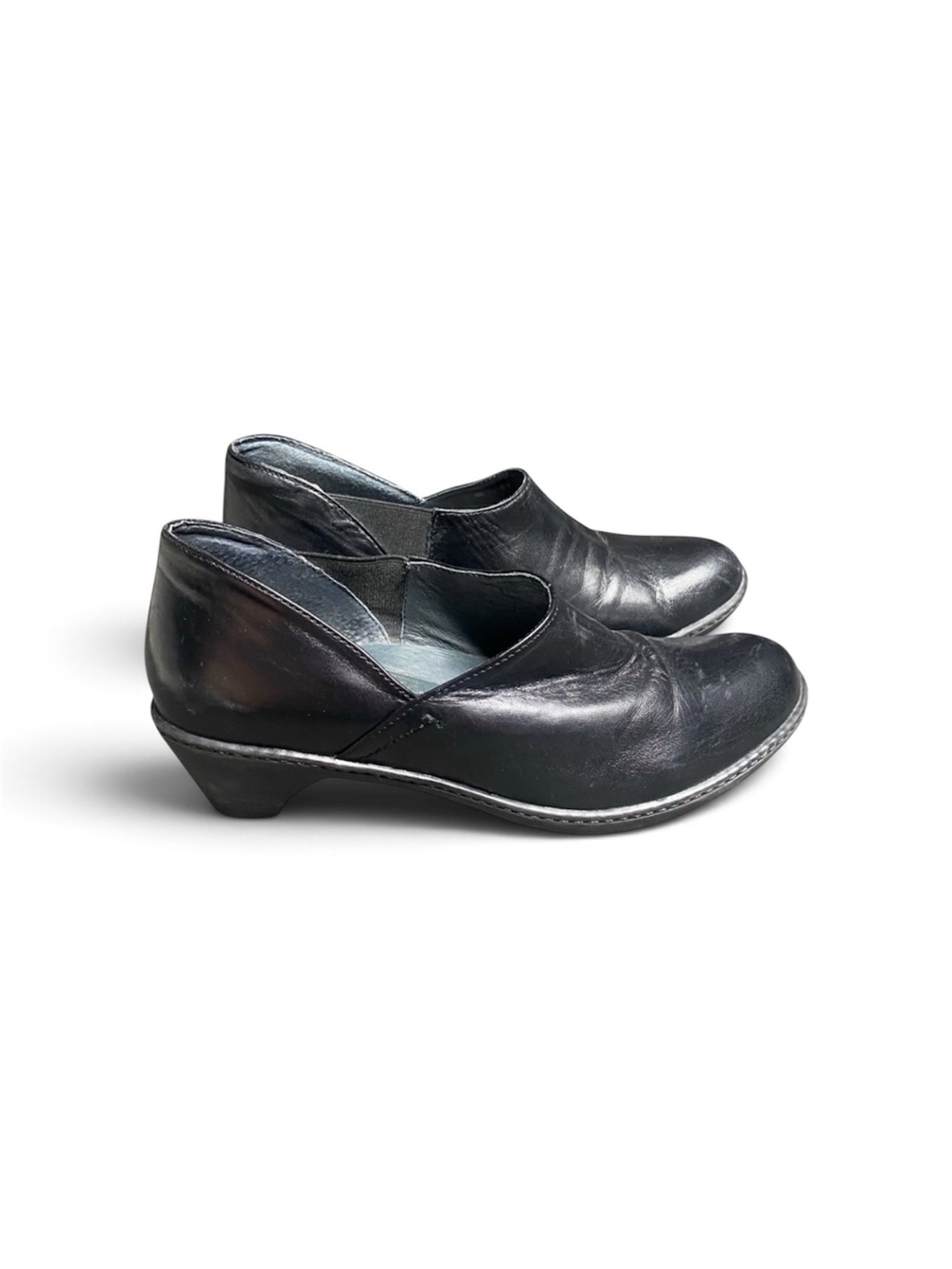 Dansko Baylee Black Leather Slip-On Clogs Size 40 (US 9.5–10)